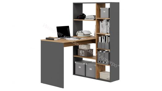 Стол письменный тип 16 Графит Серый/Дуб Крафт Золотой