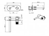 Однорычажный смеситель с ручкой Linea Boheme Stick 125 схема 8