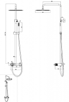 Душевая стойка с круглой лейкой и ручкой Touch Boheme  128 схема 12