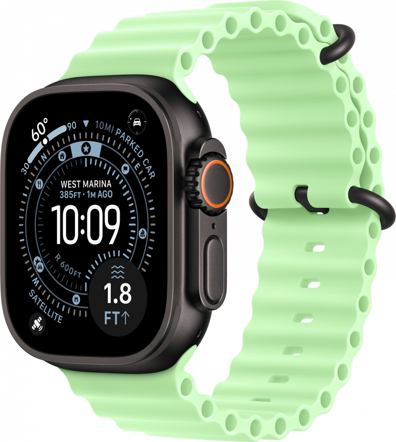 Часы Apple Watch Ultra 3 GPS + Cellular 49mm Black Titanium Case with Neon Green Ocean Band