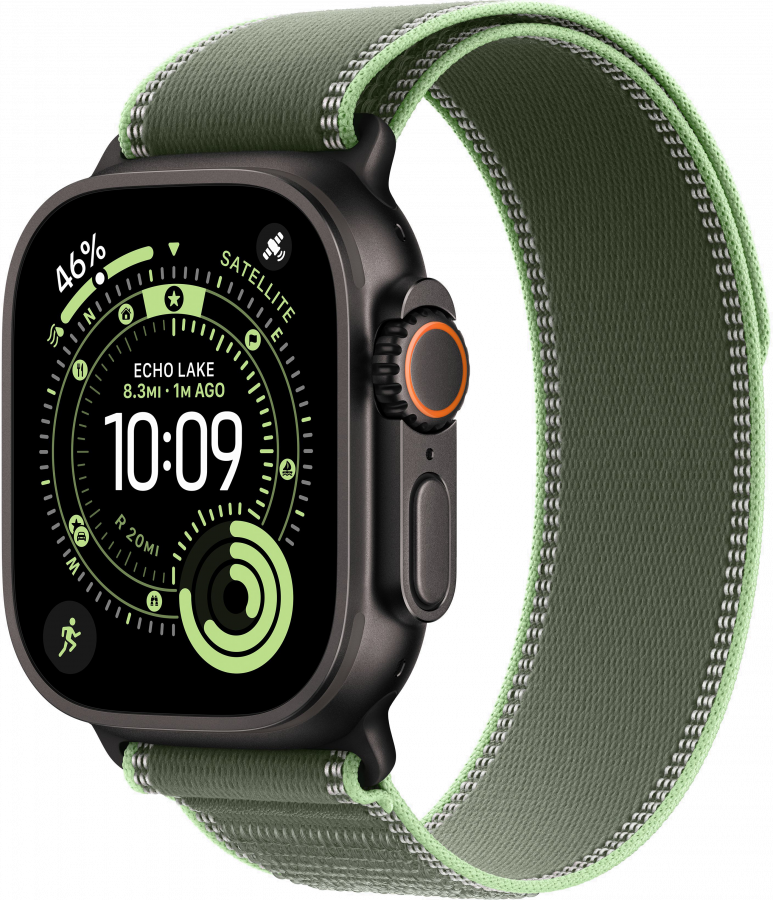 Часы Apple Watch Ultra 3 GPS + Cellular 49mm Black Titanium Case with Green/Neon Trail Loop (S/M)