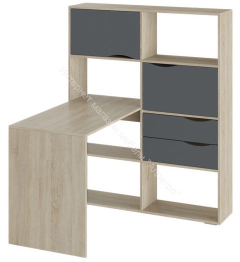 Стол письменный тип 7 Дуб Сонома, Графит Серый