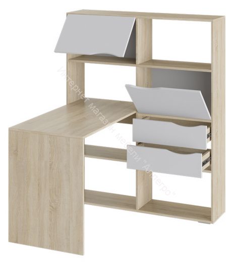 Стол письменный тип 7 Дуб Сонома, Белый Ясень