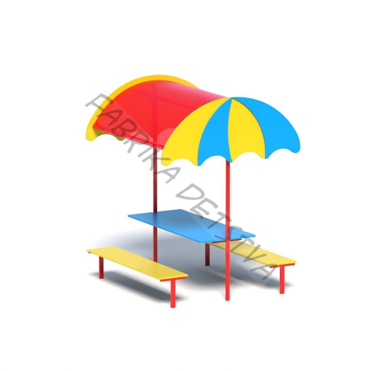 Стол со скамьями "Зонтик"