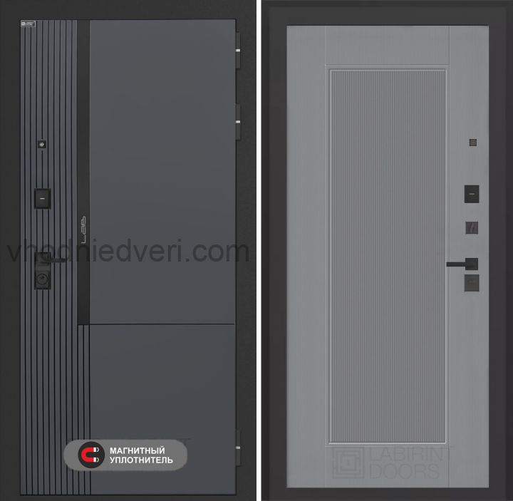 Входная дверь Лабиринт Лаб 2 Про - 30 Серый софт рельеф