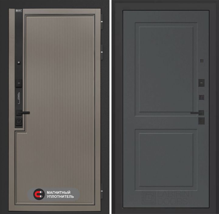 Входная дверь Лабиринт Лаб 1 Про - 11 Графит софт