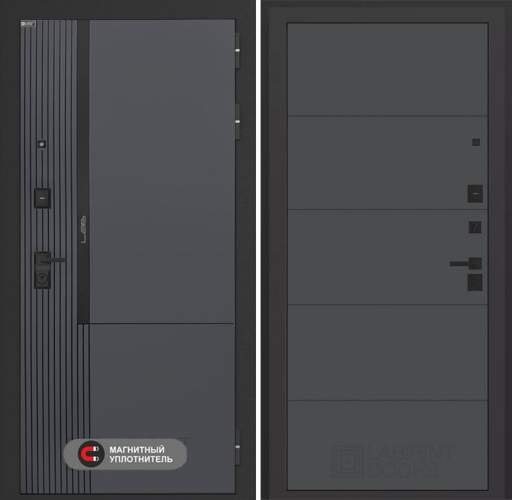 Входная дверь Лабиринт Лаб 2 Про - 13 Графит софт