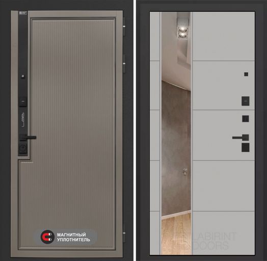 Входная дверь Лабиринт Лаб 1 Про - Зеркало 19 Грей софт