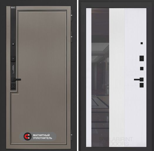 Входная дверь Лабиринт Лаб 1 Про - 32 Белый софт рельеф