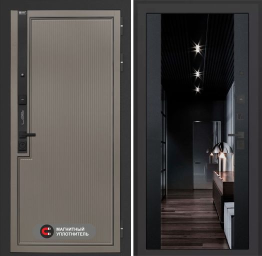 Входная дверь Лабиринт Лаб 1 Про - Зеркало максимум с тонировкой Черный кварц