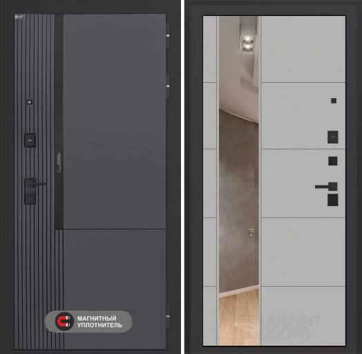 Входная дверь Лабиринт Лаб 2 Про - Зеркало 19 Грей софт