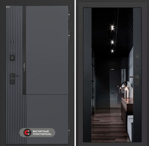 Входная дверь Лабиринт Лаб 2 Про - Зеркало максимум с тонировкой Черный кварц