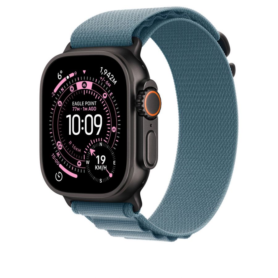 Часы Apple Watch Ultra 2 GPS + Cellular 49mm Black Titanium Case with Light Blue Alpine Loop (L)