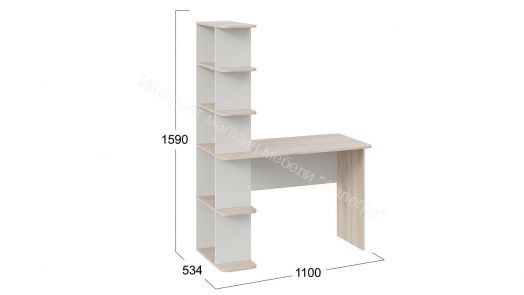 Стол письменный тип 4 Дуб Сонома, Белый Ясень