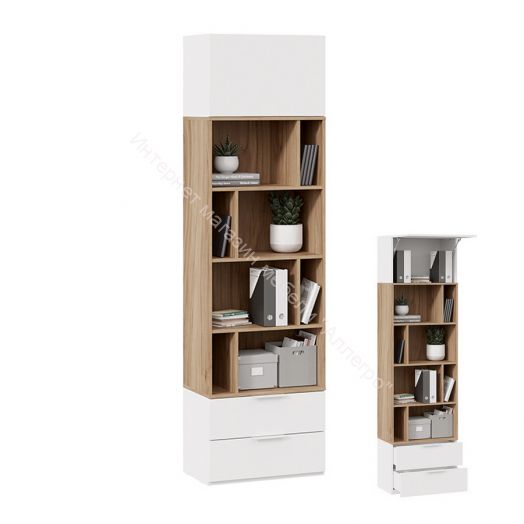 Шкаф комбинированный (366) «Порто» Исп.2 - ТД-393.07.20 Исп.2 Белый Жемчуг, Яблоня Беллуно, Белый софт