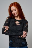 7476 Лонгслив женский [черный винтаж]