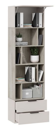 Шкаф комбинированный (366) «Порто» Исп.2 - ТД-393.07.20 Исп.2 Кашемир матовый, Баттл Рок, Кашемир сатин