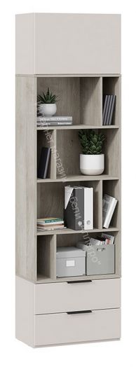 Шкаф комбинированный (366) со столом «Порто» Исп.2 - СМ-393.07.200 Кашемир матовый, Баттл Рок, Кашемир сатин