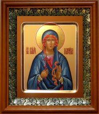 Икона Марина Антиохийская в киоте с басмой Виноградная Лоза (UV-печать)(30591)