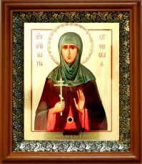 Икона Мария Гатчинская в киоте с басмой Виноградная Лоза (UV-печать)(30594)