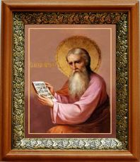 Икона Матфей, апостол в киоте с басмой Виноградная Лоза (UV-печать)(33106)