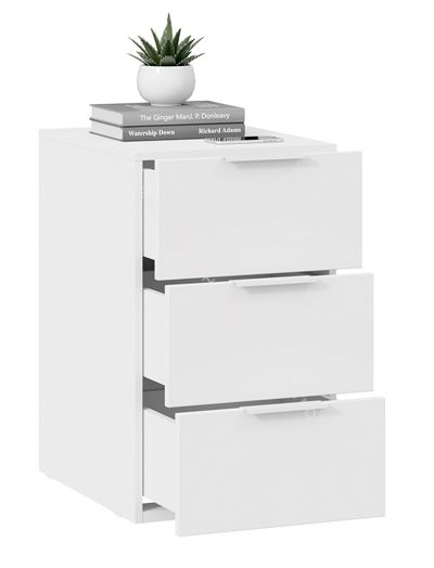 Стол письменный с тумбой универсальной «Порто» - СМ-393.15.011 Белый Жемчуг, Яблоня Беллуно, Белый софт