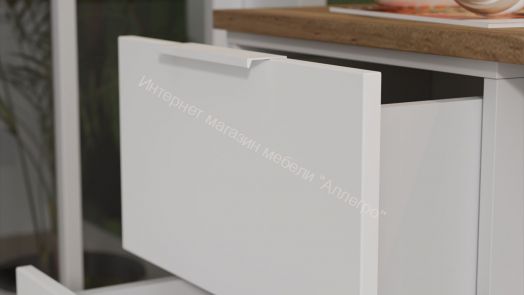 Стол письменный с тумбой универсальной «Порто» - СМ-393.15.011 Белый Жемчуг, Яблоня Беллуно, Белый софт