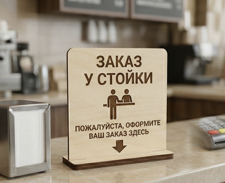Табличка «Заказ у стойки» (self service)