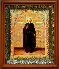 Икона Михаил Малеин в киоте с басмой Виноградная Лоза (UV-печать)(30626)