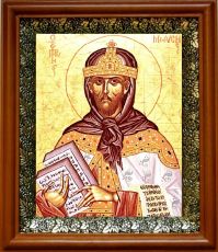 Икона Моисей, пророк в киоте с басмой Виноградная Лоза (UV-печать)(30637)