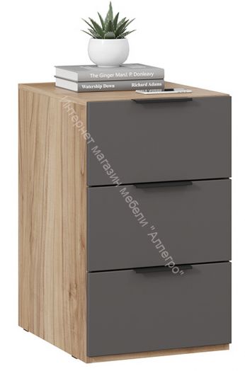 Стол письменный с тумбой универсальной «Порто» - СМ-393.15.011 Яблоня Беллуно, Графит софт