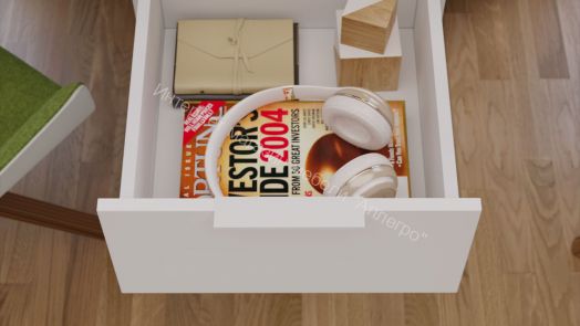 Комплект столов письменных с 1 тумбой универсальной «Порто» - СМ-393.15.013 Белый, Фиолетовый