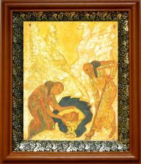 Икона Обретение Главы Иоанна Предтечи в киоте с басмой Виноградная Лоза (UV-печать)(30699)