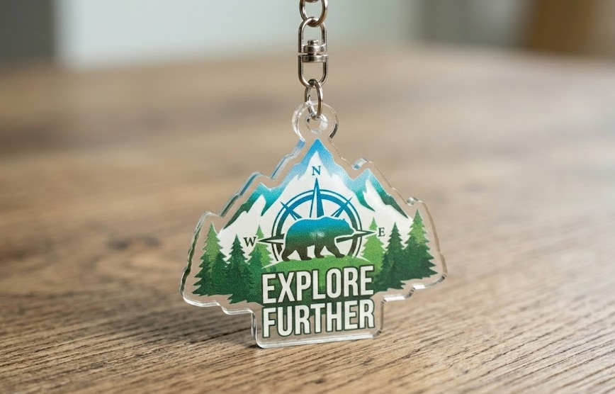 Брелок из акрила прозрачный с УФ-печатью на заказ