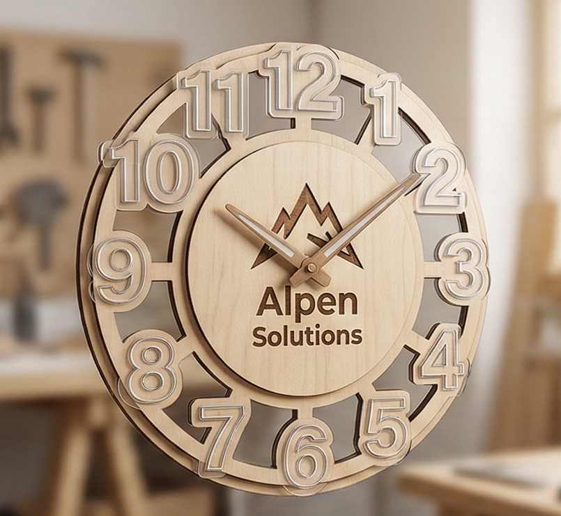 Часы настенные премиум (дерево+акрил) на заказ