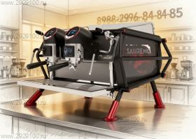 Кофемашина Sanremo Café Racer Naked 2GR черная красная