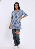 Футболка с карманами Арт. 699 [Синий цветок]