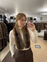 Меховой шарф из соболя в трендвом цвете 2026 - "золото"