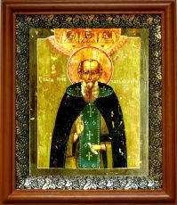 Икона Пахомий Нерехтский в киоте с басмой Виноградная Лоза (UV-печать)(30735)