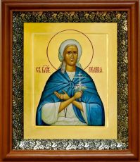 Икона Пелагея Дивеевская в киоте с басмой Виноградная Лоза (UV-печать)(33138)