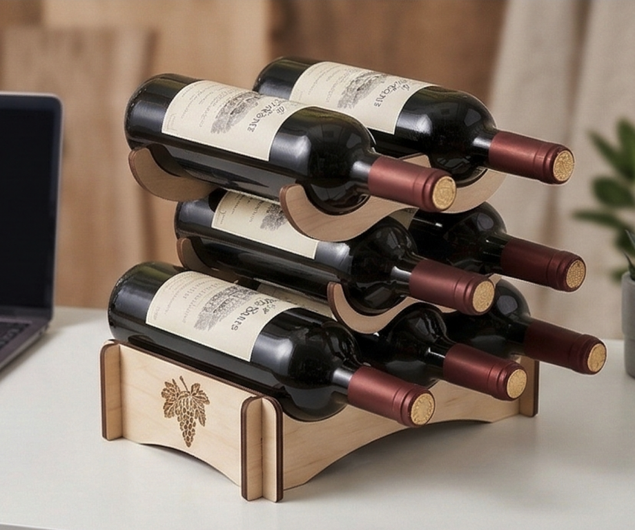 Стенд для винных бутылок настольный на 6 бутылок