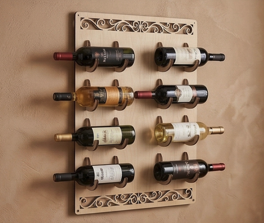 Стенд для бутылок настенный на 8 бутылок