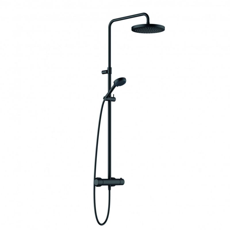 Душевая стойка KLUDI LOGO DUAL SHOWER SYSTEM с термостатом, черный матовый 6808239-00