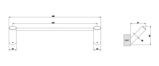Gessi Ovale Полотенцедержатель 25700 45 см схема 2