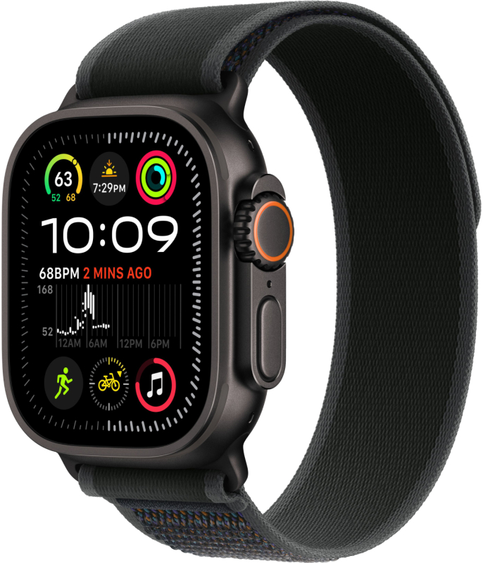 Часы Apple Watch Ultra 2 GPS + Cellular 49mm Black Titanium Case with Black Trail Loop (M/L)