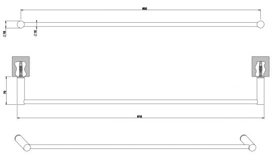 Gessi Riflessi Полотенцедержатель 37403 60 см схема 2