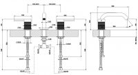 Gessi Trame смеситель для раковины 54313 вентильный схема 2