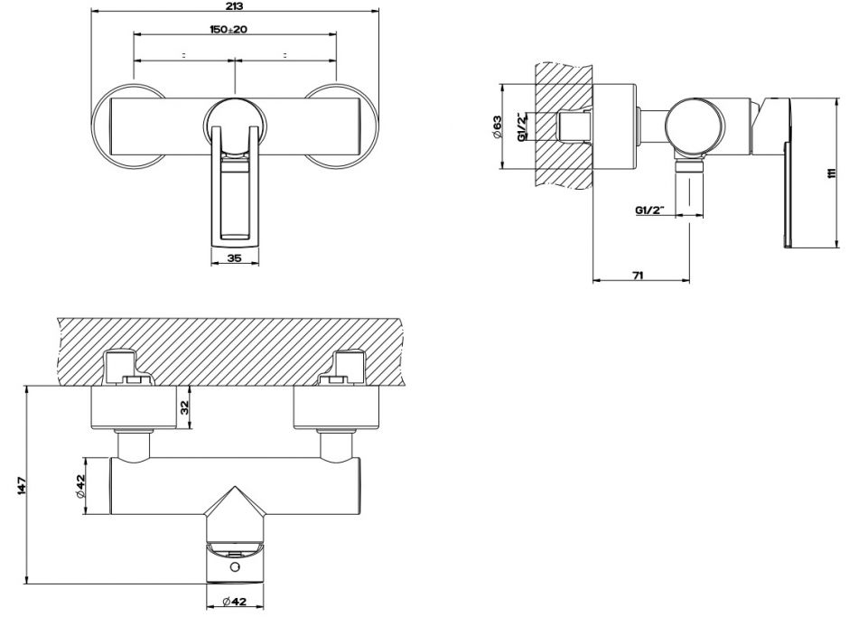 Gessi Trasparenze смеситель термостат для душа 34231 ФОТО