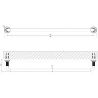 Держатель для полотенец настенный 60 см Gessi Venti20 Accessories 65503 схема 2 Держатель для полотенец настенный 60 см Gessi Venti20 Accessories 65503 схема 2