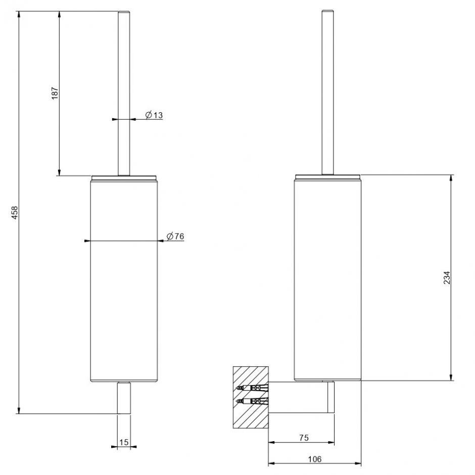 Ёршик туалетный настенный Gessi Origini Accessories 66420 ФОТО
